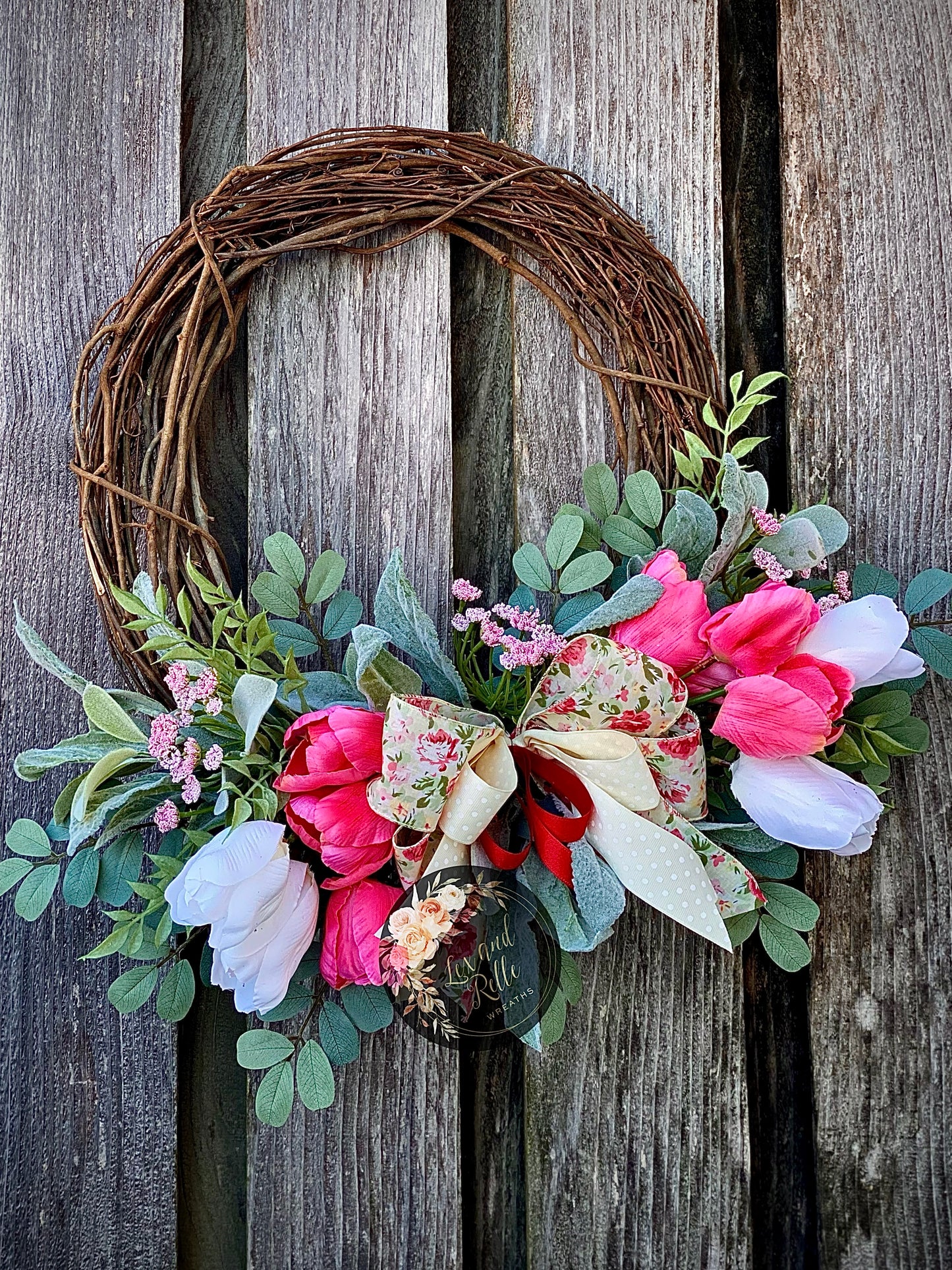 Pink and White Tulips w/ Mixed Greenery