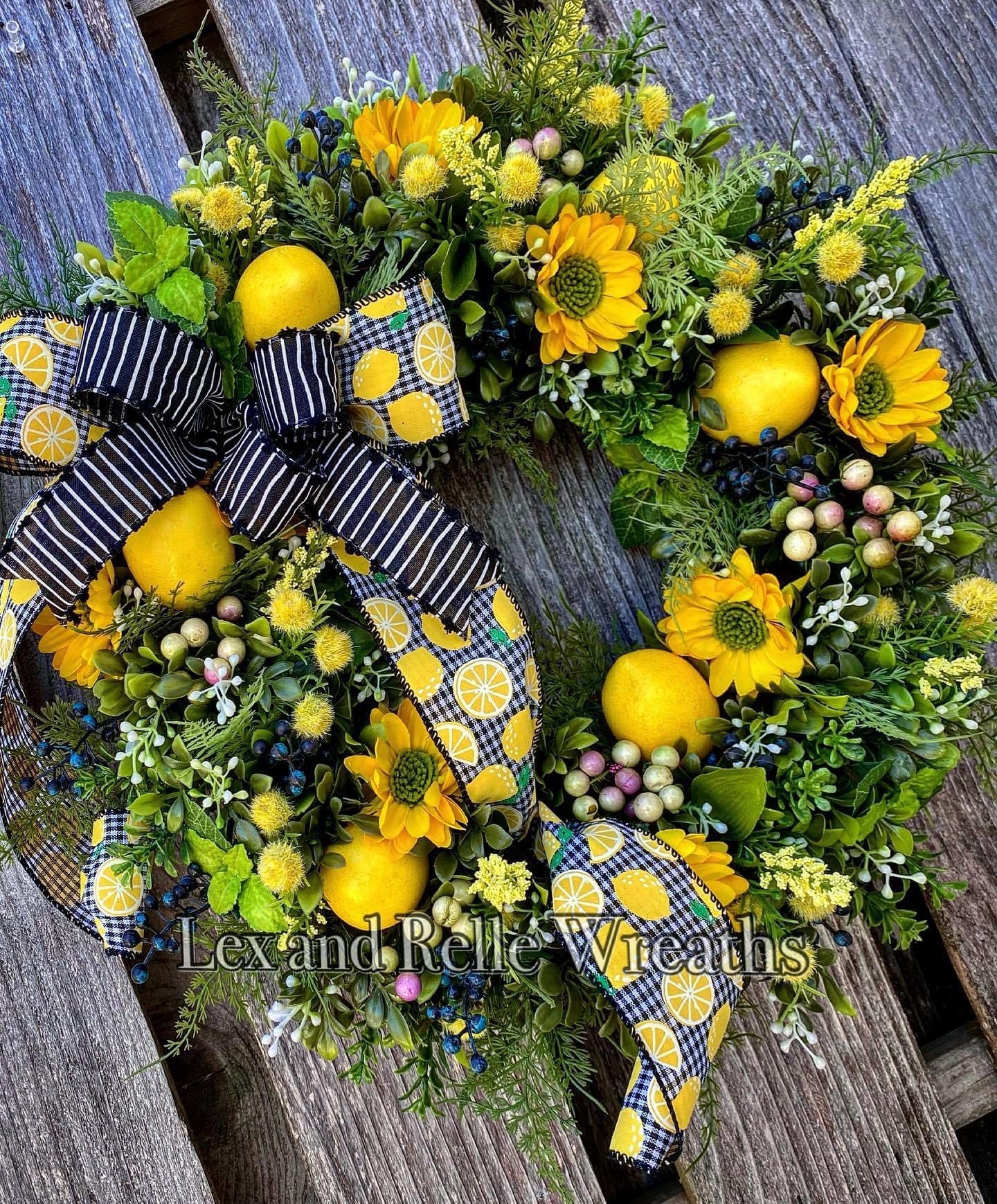Lemon & Black Berry Summer Wreath