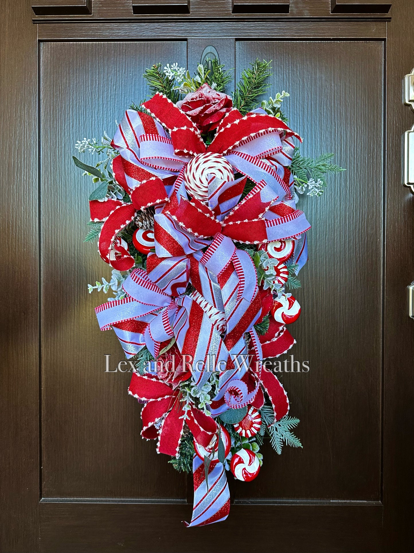 Peppermint Candy Christmas Swag Wreath