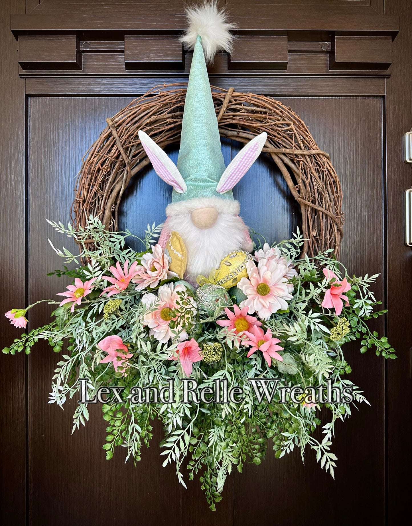 Blue Easter Gnome Wreath