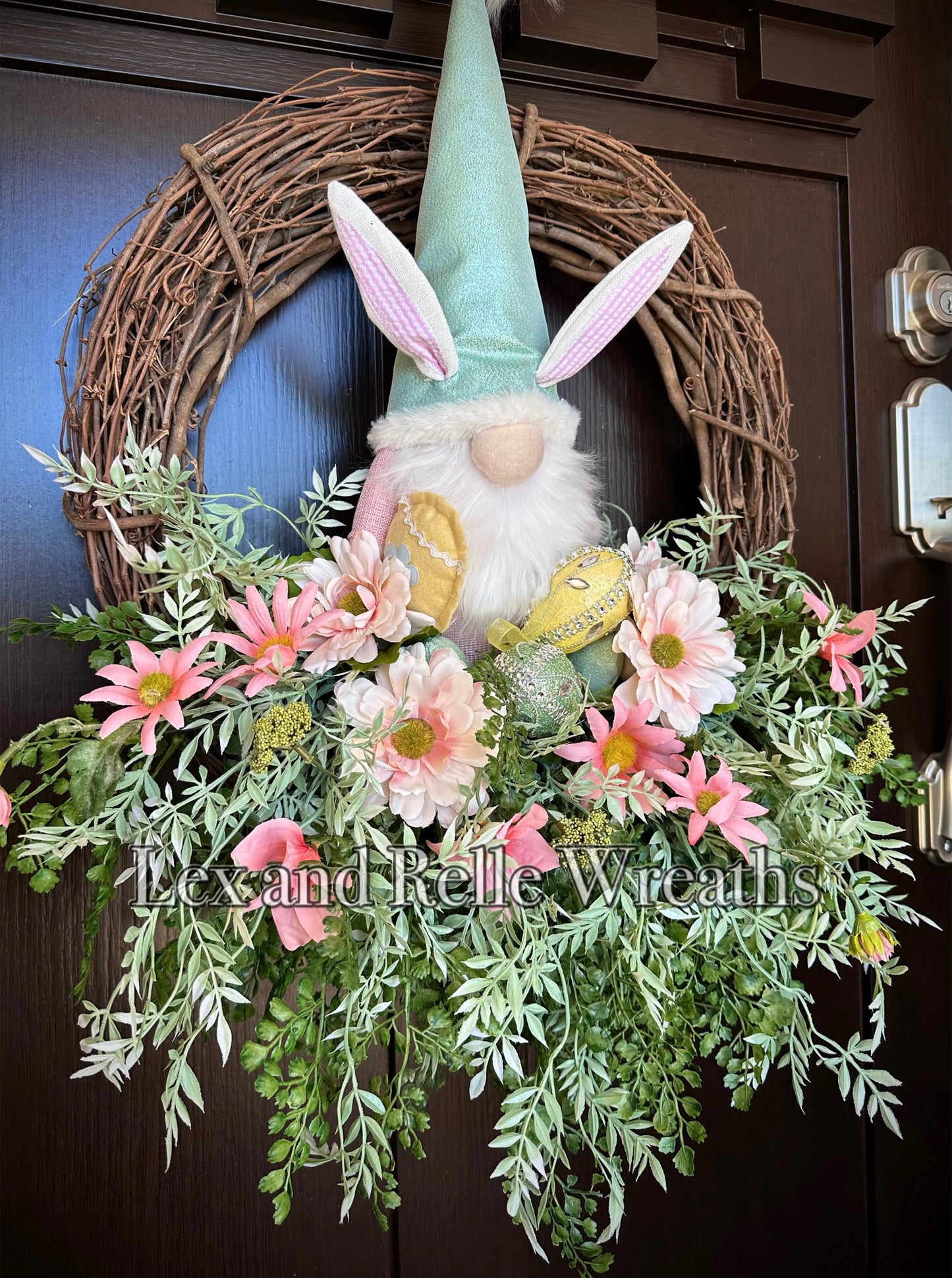 Blue Easter Gnome Wreath