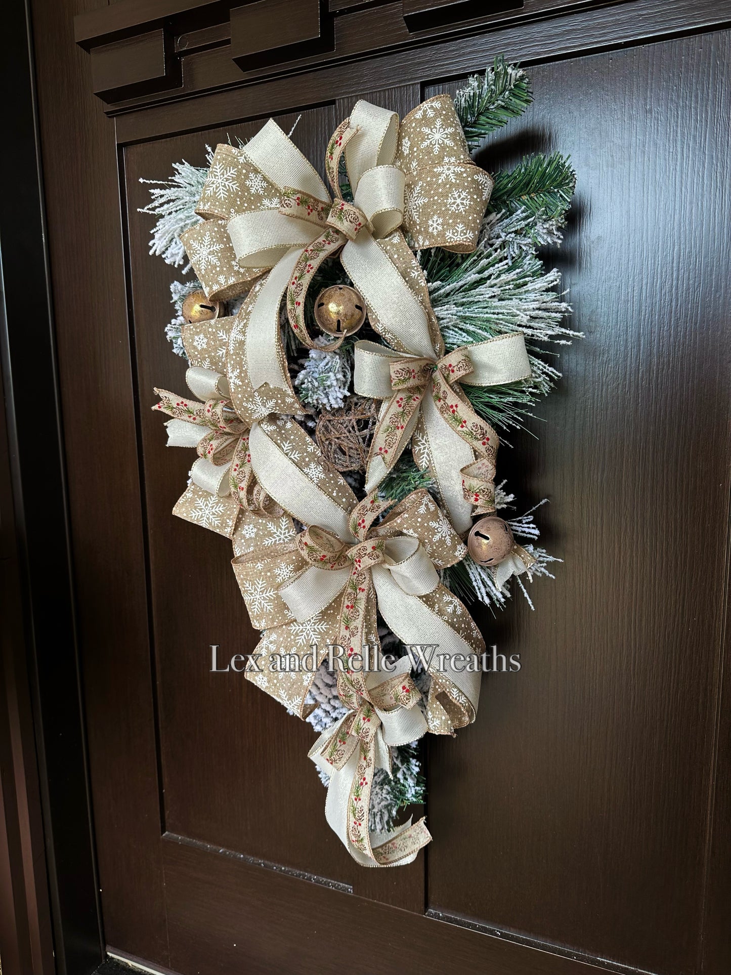 Frosty Winter Door Swag Gold