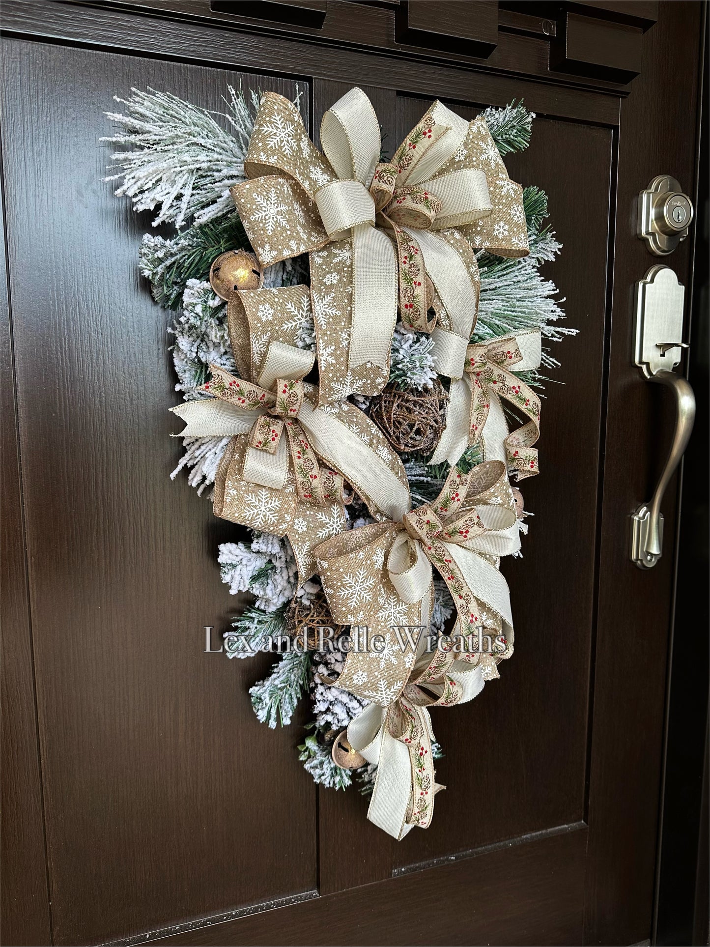 Frosty Winter Door Swag Gold
