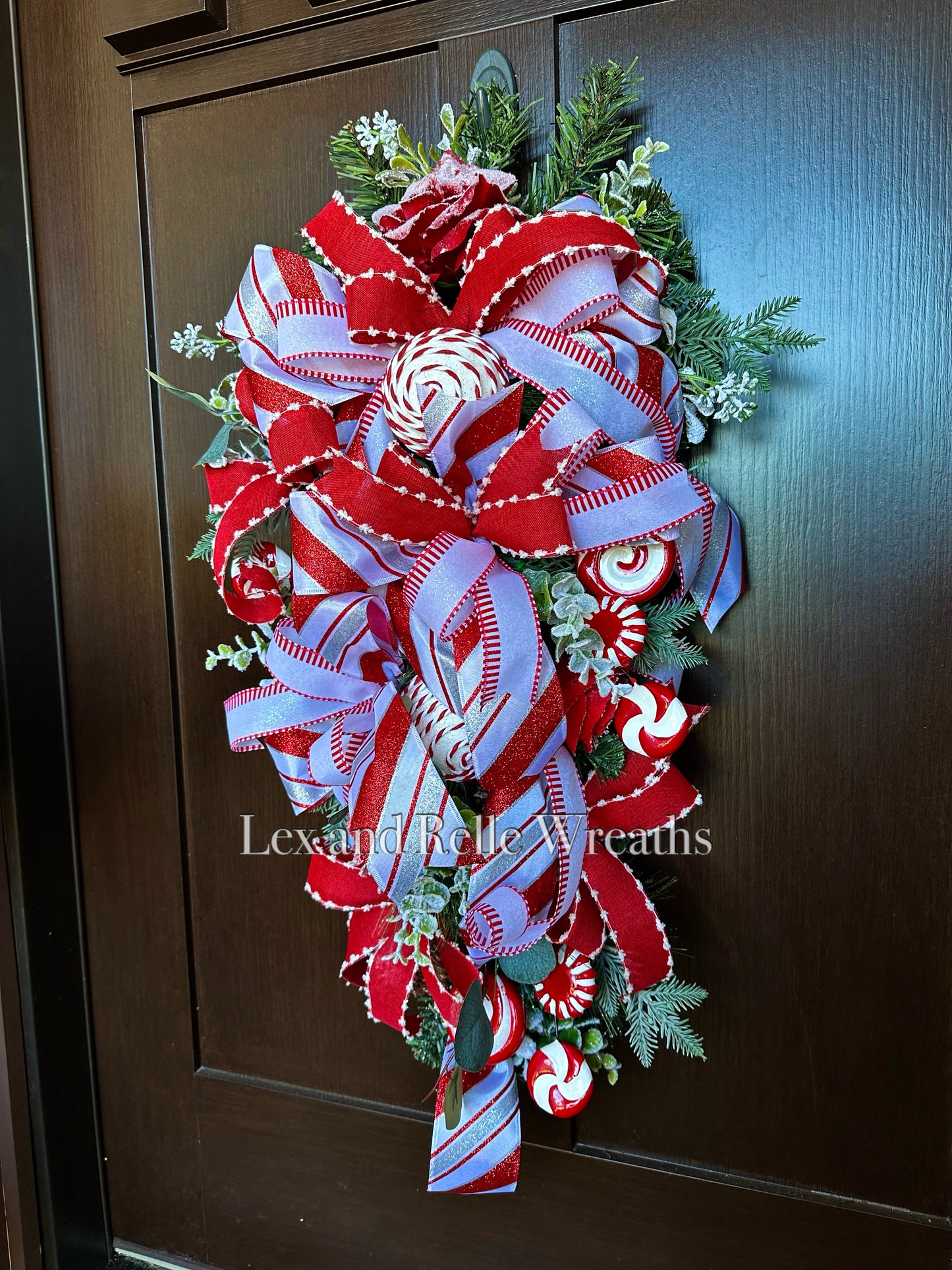 Peppermint Candy Christmas Swag Wreath
