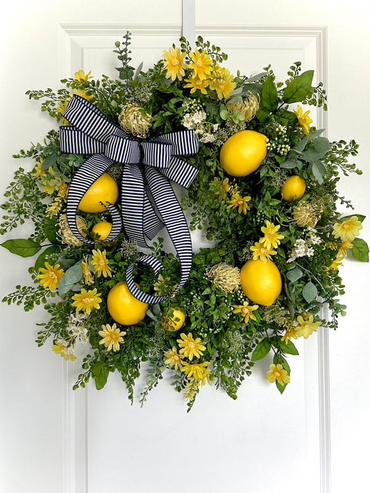 Spring and Summer Yellow Lemon Wreath