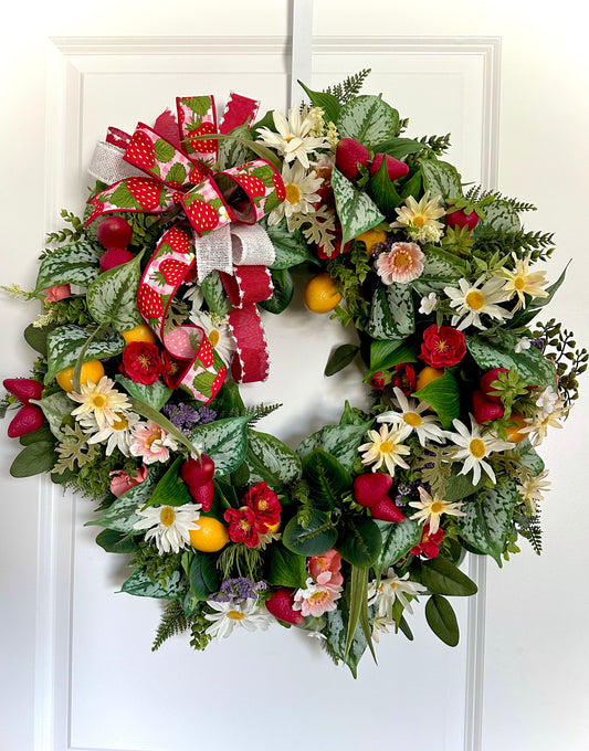 Strawberry Lemonade Custom Wreath