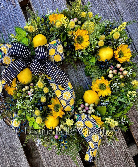 Lemon & Black Berry Summer Wreath